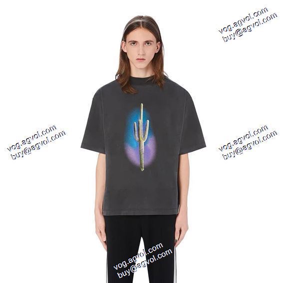 ◆モデル愛用◆ パーム エンジェルス Palm Angels 2020秋冬 スーパーコピー 激安 星空サボテンプリント半袖Tシャツ